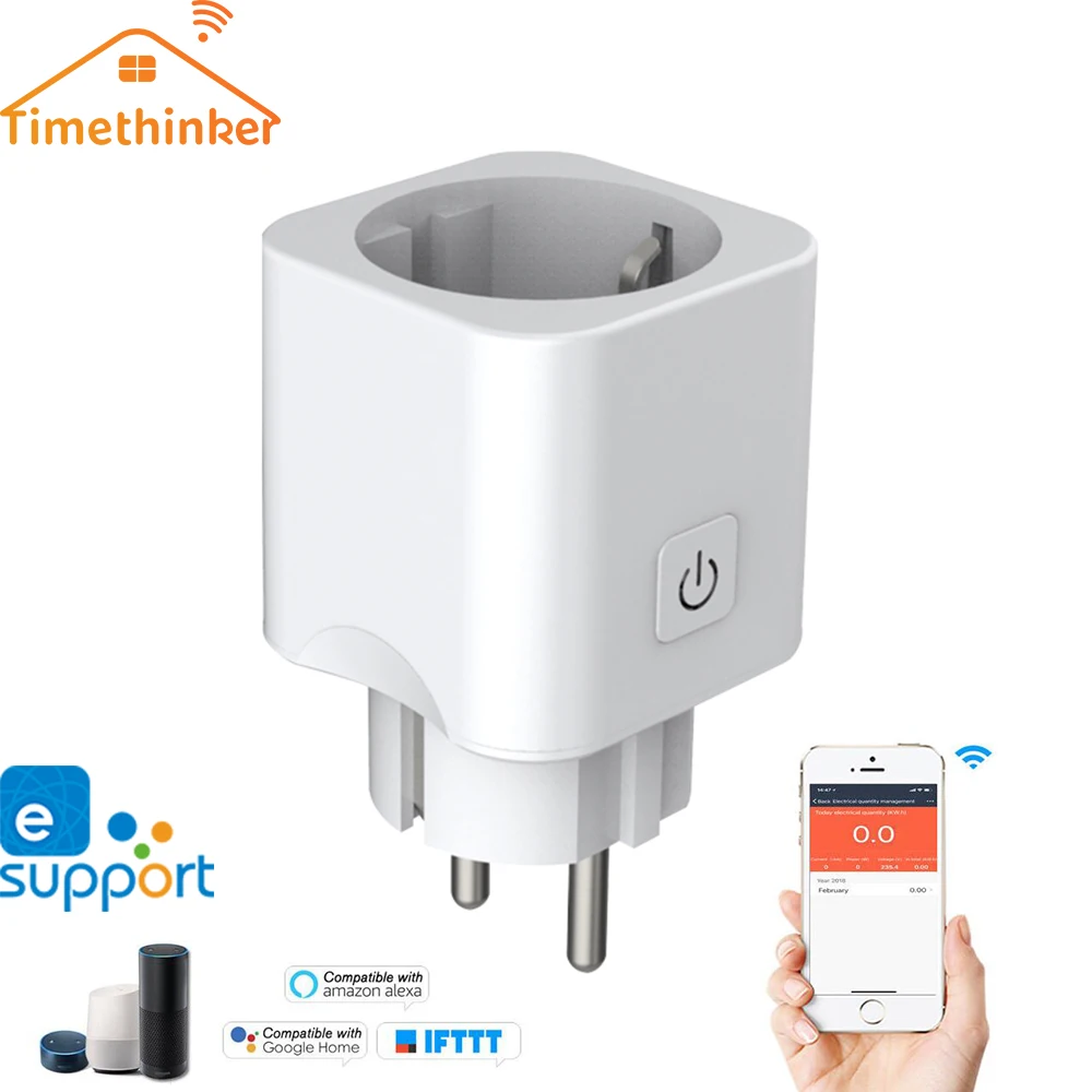 

Timethinker Ewelink Smart Socket WiFi Switch APP Voice Remote Control Timer EU Plug for Alexa Google Home Automation IFTTT