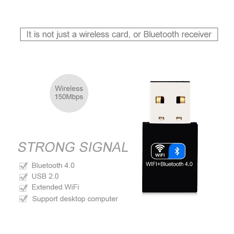 VAORLO беспроводной приемник Bluetooth 4,0 адаптер донгл мини USB Lan адаптер для настольного компьютера Поддержка Windows XP Vista WIN8 10