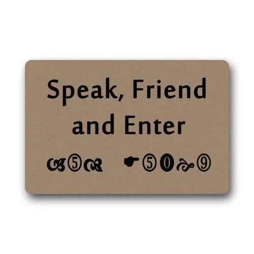 

CHARMHOME Custom Fashion Speak Friend and Enter Machine Washable Doormat Custom Floor Mat Gate Pad