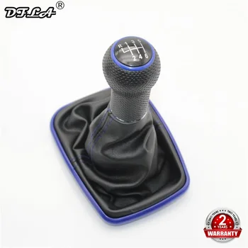 

For Seat Leon 2000 2001 Toledo 1999 2000 2001 Car-Styling Car 6 Speed 12mm Blue Line Gear Stick Shift Knob With Leather Boot