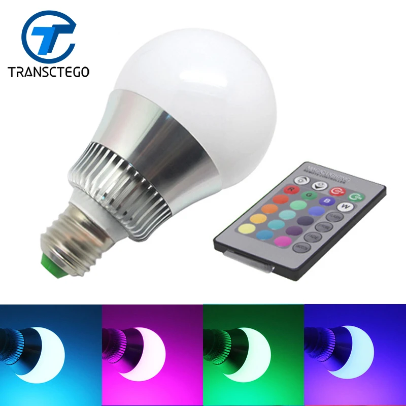 

RGB LED bulb dimmable energy-saving lamps 10W indoor colorful single lamp E27 remote control