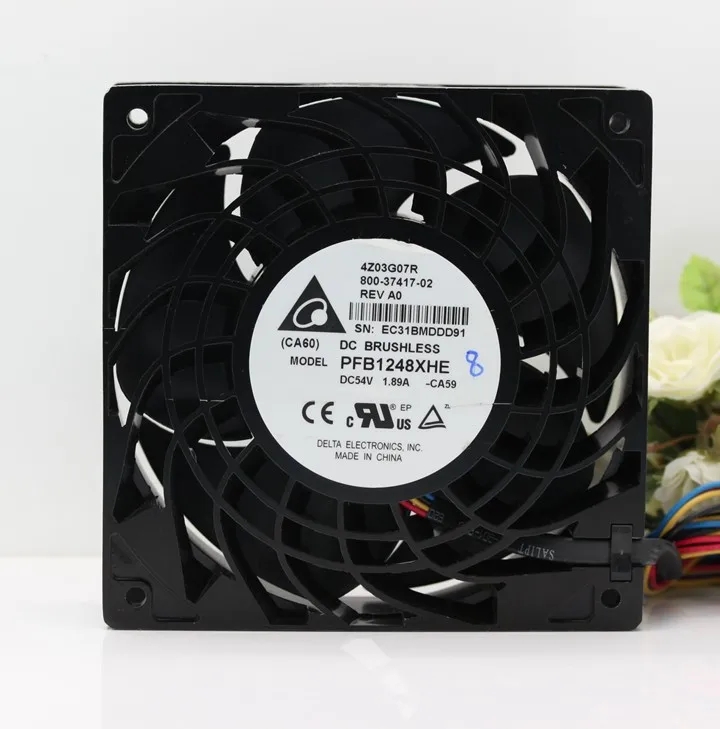Rolamento de Esferas Duplo Macio Ventilador de Refrigeração Axial de Servidor 12cm dc 54v 48v 12038 a