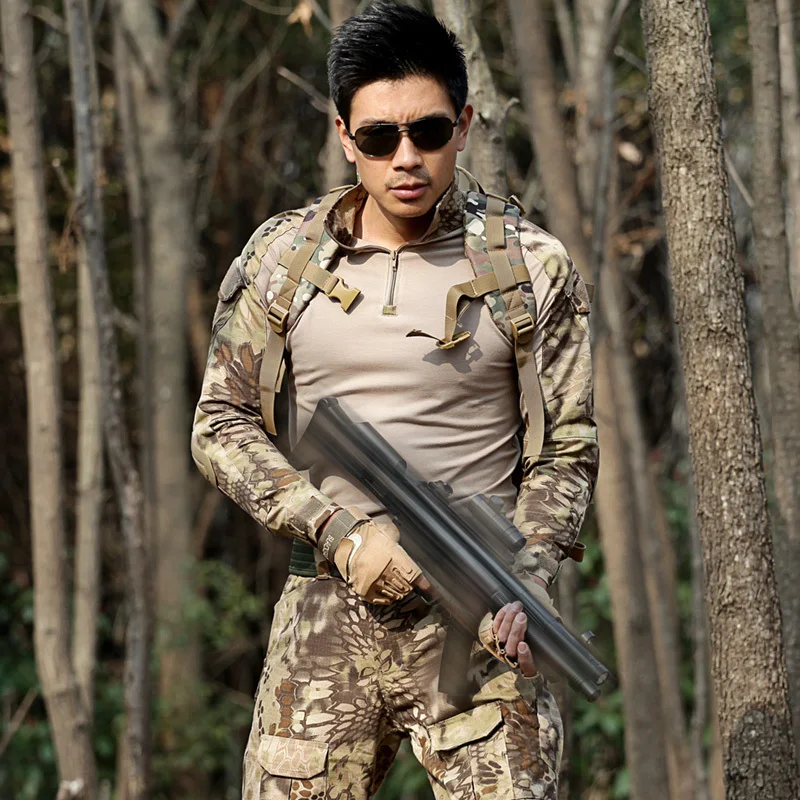 Preise Militär Uniform Taktische Kampf Hosen Mit Knie Pads Tactico CPU Camouflage Kleidung Militar Armee ACU Uniformen CS Kleidung Männer