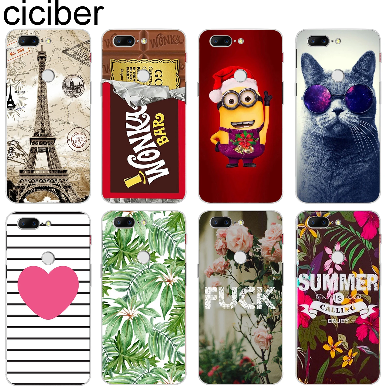 

ciciber For Oneplus 5T Soft Silicone 6.01'' TPU Phone Cases Back Cover Clear Transparent For Oneplus A5010 Coque Fundas 1+ 5T