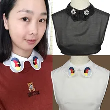 Оригинальная ручная работа для новой черно-белой вышивки Dingzhu Hualing Wild Swan рубашка ложный воротник