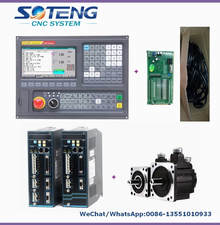Прямая поставка с фабрики 2 оси токарный станок с ЧПУ комплект с 1 кВт абсолютли сервоприводы