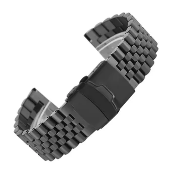 

Watch Band Strap 24 mm Silver/ Black/ Gold/ Rose Gold Stainless Steel Bracelet Clasp Replacement for Men Women