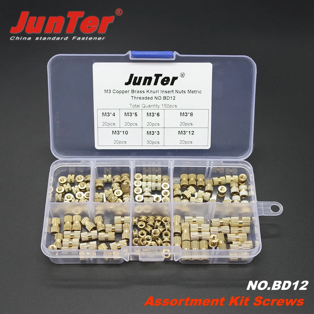 

150pcs M3(3mm) Brass Knurled Nuts Insert Embedded Nuts Outside Diameter 5mm Assortment Kit NO.BD12