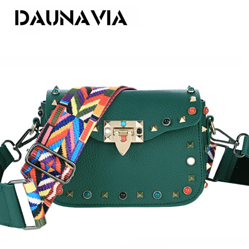

DAUNAVIA Crossbody Bags for women 2018 luxury handbags women bags designer brand women shoulder bag fashion rivet women flap bag