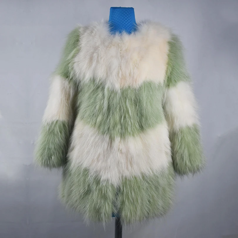 

2018 new spring real racoon fur coat jacket colorful long fashion women natural fur coat thick warm fur street short style