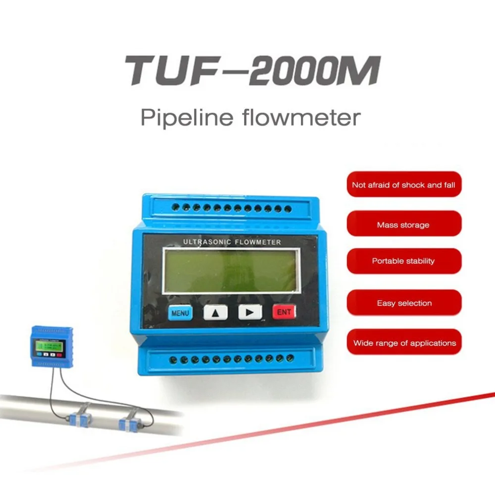 

TUF-2000M TM-1 Portable Digital Ultrasonic Flowmeter Flow Meter Tester Heat Water Flow Meter With RS-232 Output Easy Installatio