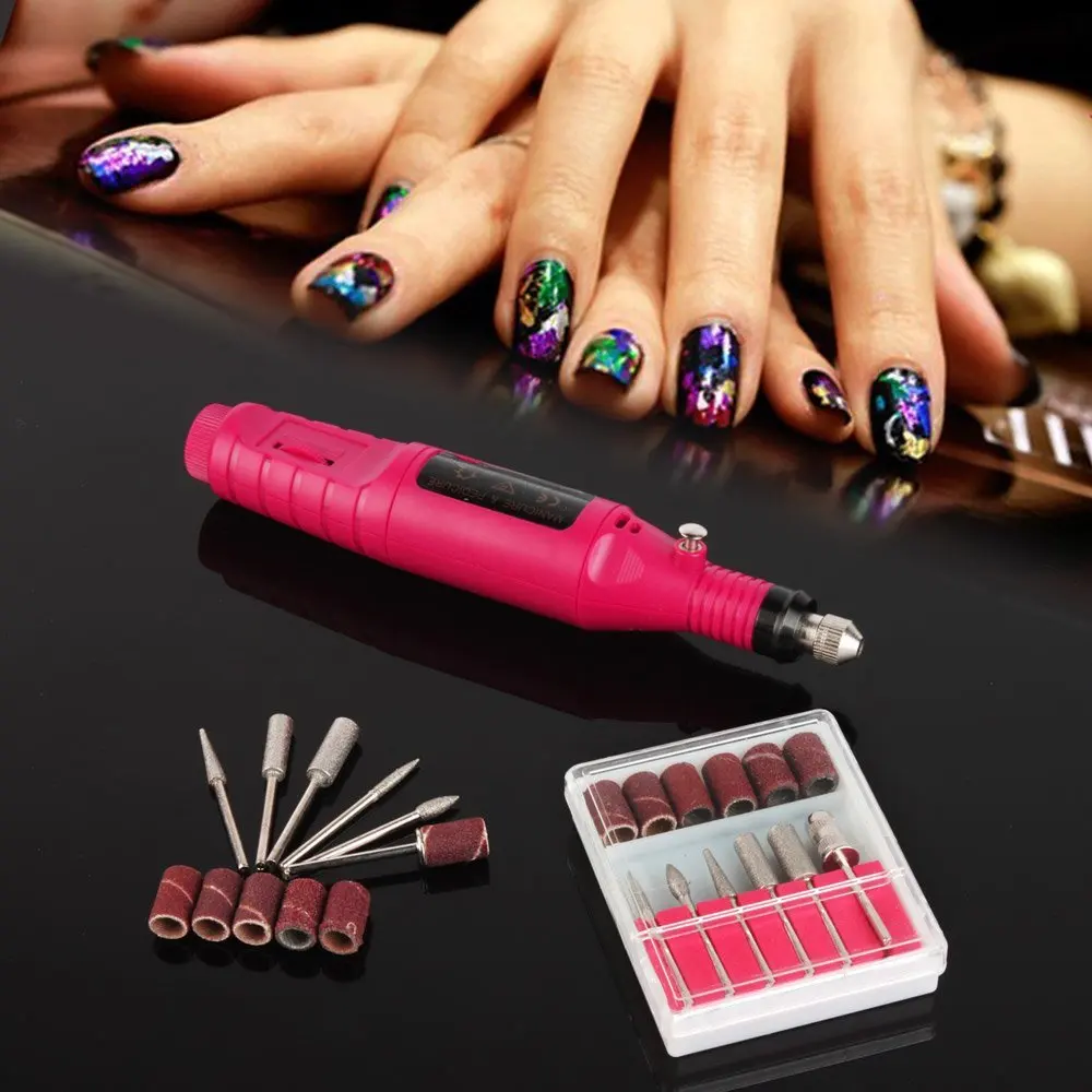 1 set Electric drill Nail Art Care Tips Fingernail Manicure Toenail