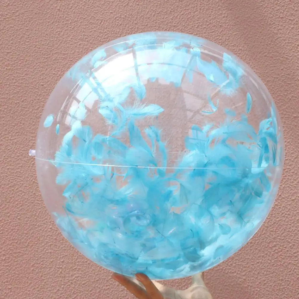 

Inflatable Beach Ball Water Sport Ball Transparent Beach Pool Play Toys With Built-in Feathers Drop Shipping