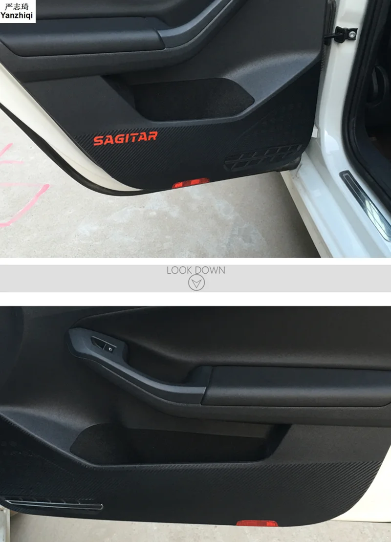 

4pcs/lot carbon fibre or leather Anti kick anti kicking pads for door anti kicking door for Volkswagen vw 2015-2018 Jetta 6 MK6