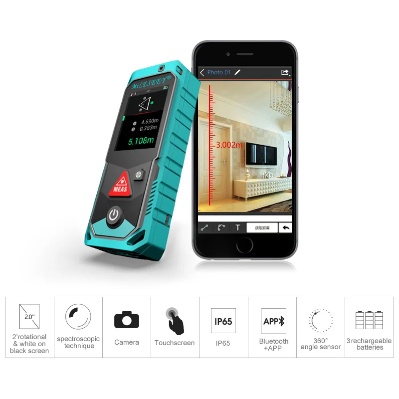P7 Bluetooth Laser Rangefinder Camera Finder Point Rotary Touch Screen Rechargerable Laser Distance Meter 80m/100m/150m/200M P7 Bluetooth Laser Rangefinder Camera Finder Point Rotary Touch Screen Rechargerable Laser Distance Meter 80m/100m/150m/200M