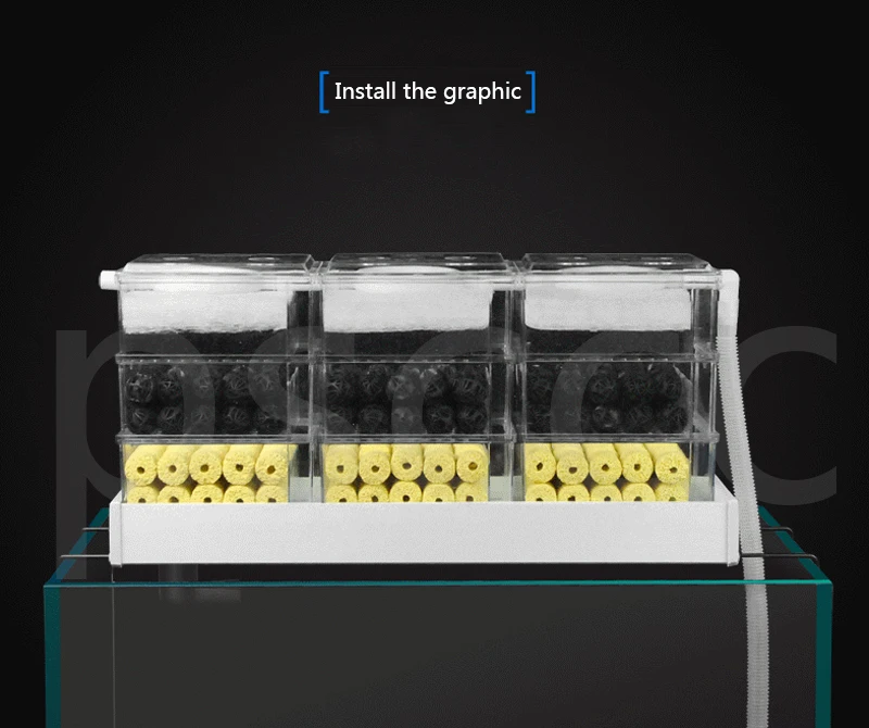 Аквариум внешний фильтр для воды струйка верхняя коробка Регулируемая длина Фильтр контейнер для аквариума чистящие средства