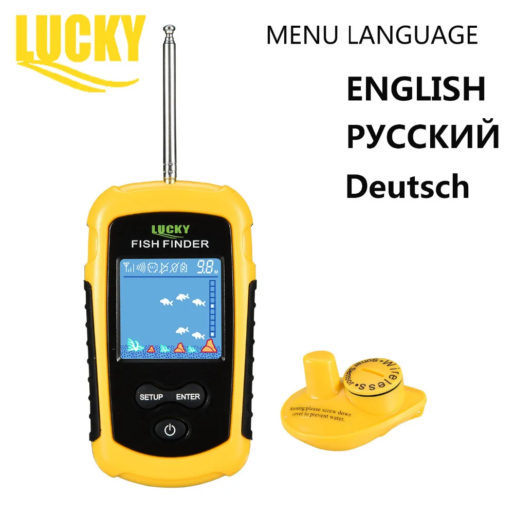 

out of stock not available Lucky Portable Sonar Fish Finder Wireless Fish Detector 125KHZ 40M Depth 120M Distance Colorful LCD