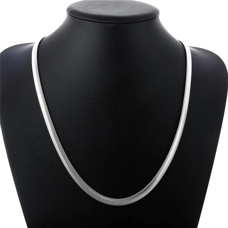 24 inches 6MM Fashion Jewelry 925 Sterling Silver Flat Snake Chain