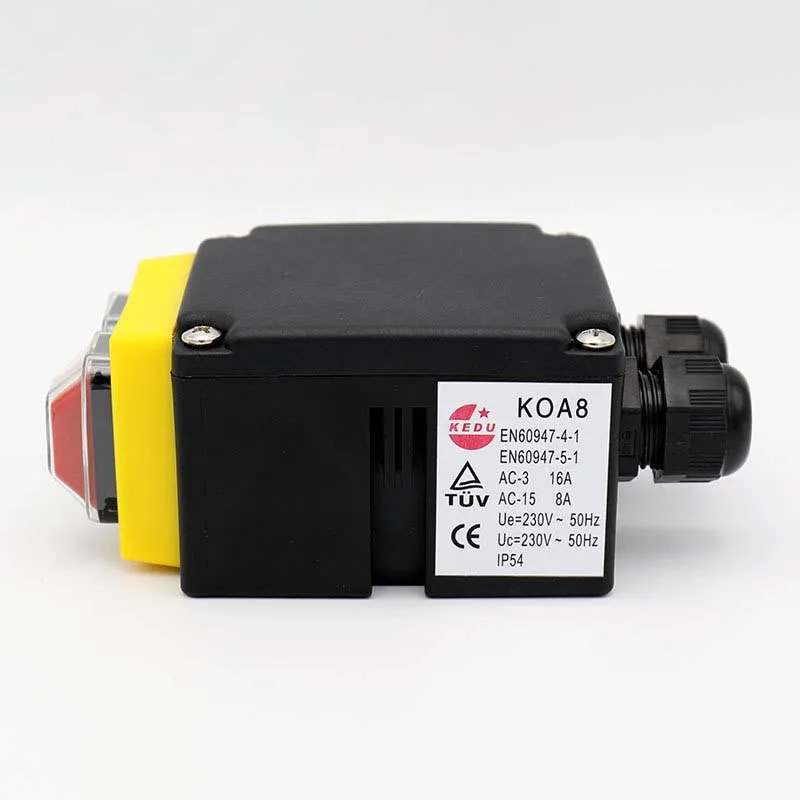 KEDU KOA8 230V 16 (8) промышленный электромагнитный переключатель ВКЛ ВЫКЛ кнопочные