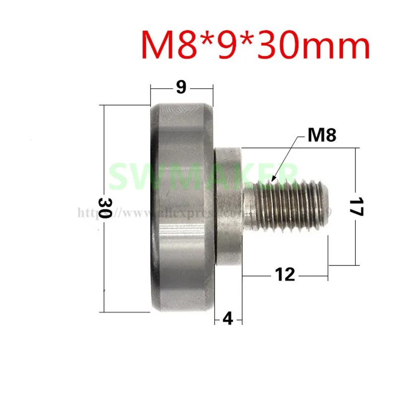 1pcsM8*30*9 мм внешняя резьба 6200 подшипник шкив M8 резьба