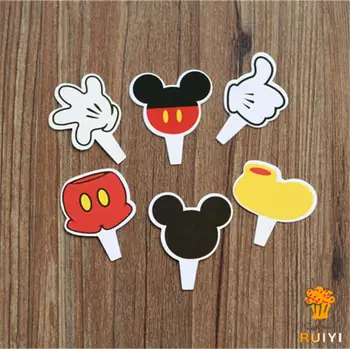 

120pcs mickey mouse candy bar cupcake toppers picks decoration baby shower kids birthday party supplies AW-0405