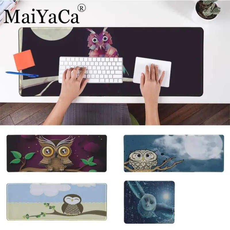 MaiYaCa игровой коврик для мыши большой милый милая мультяшная сова с нашивкой в