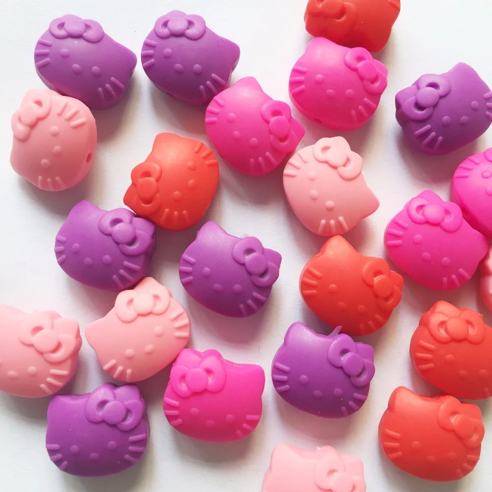 10 шт. мультфильм hello kitty Силиконовые Бусины, детский силиконовый Прорезыватель бусины для малышей, BPA бесплатно