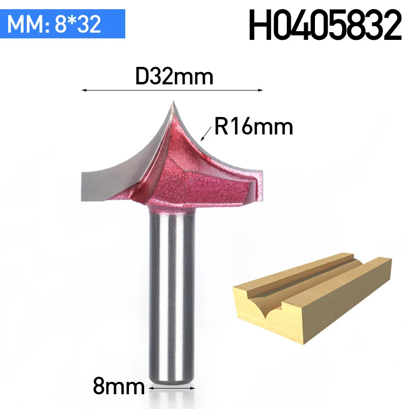 HUHAO 1 шт. хвостовик 8 мм деревообрабатывающий резак с твердосплавным наконечником фрезы для резьбы по дереву круглый гравировальный станок для обрезки надписей фрезы - Длина режущей кромки: 8x32mm