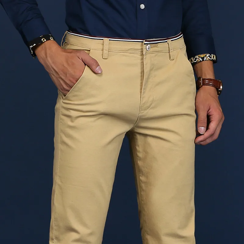 Дизайн мужские брюки повседневные hombres pantalones хлопковые Узкие прямые брюки модные деловые брюки для мужчин размера плюс