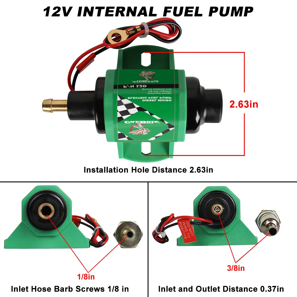 PRECISION AUTO LABS 4-7 PSI высокопроизводительный микро электрический дизельный топливный насос 12 вольт 5/16 дюйма-2 провода дизайн