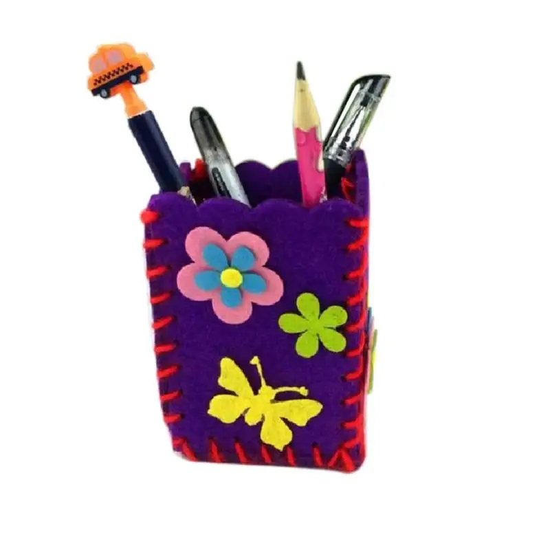 Прекрасный ребенок DIY ручной работы карандаши держатель ручек коробка милый мультфильм животных цветочный узор дети Ручное шитьё