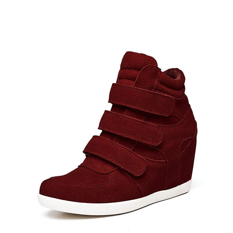 

Women Fur Warm Ankle Snow Boots Wedge Heels suede boots Winter Flat Platform hook loop Shoes Female height increasing Footwear