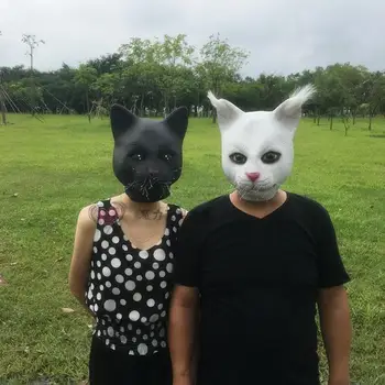 

XXXG The fashion cat mask headgear Halloween Mask cos mask cute cartoon cat latex live props