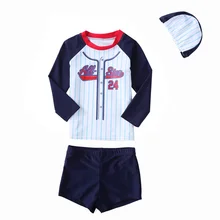 Vivo-biniya Набор из 3-х Сыпь гвардии для мальчиков купальник для девочки УФ UPF50+ солнцезащитный крем Пляжная футболка с длинным рукавом для плавания Кепки Плавание костюм для детей