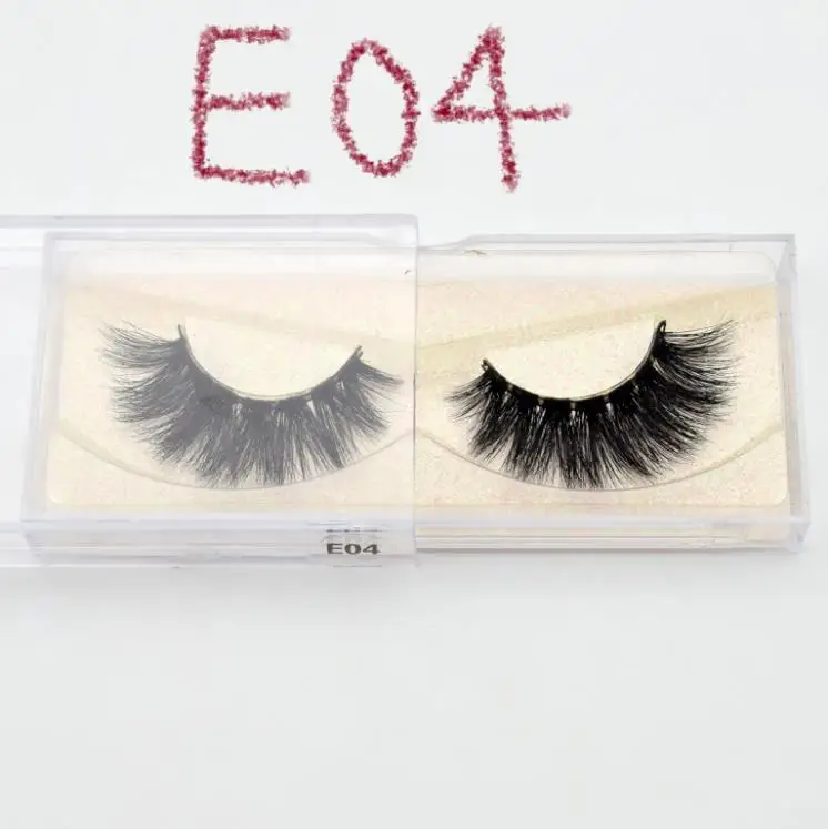 Visofree Eyelashes 100%handmade Full Strip Soft False Eyelashes glitter packing Makeup Cruelty free sexy 3D Mink Lashes E04