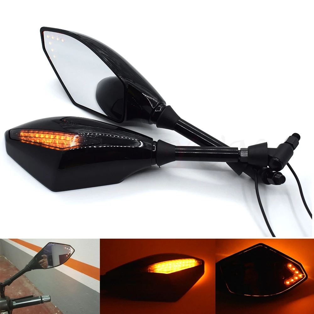 

Motorcycle LED Turn Lights Side Mirrors Turn Signal Indicator Rearview Mirror for Honda CB599 CB600 CB919 CBR600 CBR900RR NC700