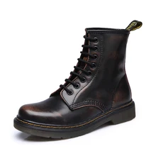 Women Boots Doc Martins 2017 British Dr Martins Vintage Classic Genuine Martin Boots Female Spring Autumn Plush Round Toe