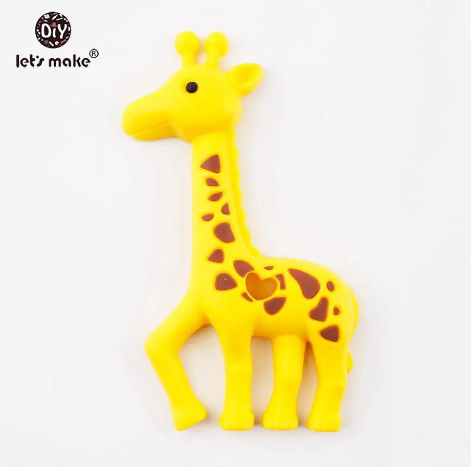 Let's Make Baby Teether 1 шт. силиконовый Прорезыватель в виде жирафа без бисфенола силиконовая подвеска-прорезыватель для кормления - Цвет: yellow
