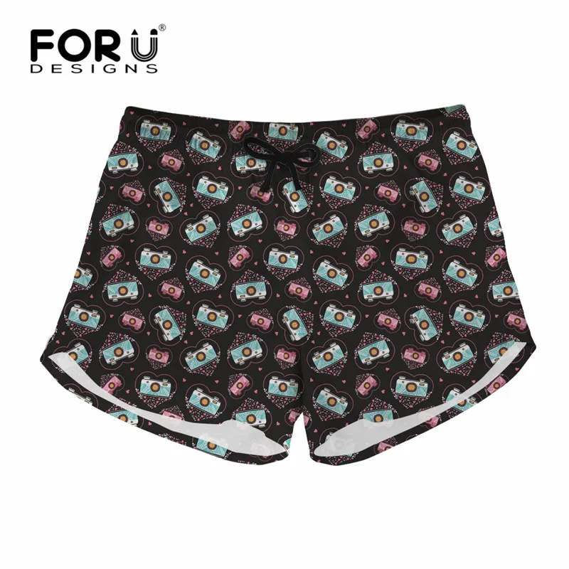 Шорты FORUDESIGNS женские с принтом в виде сердечек Модные свободные Дышащие Короткие