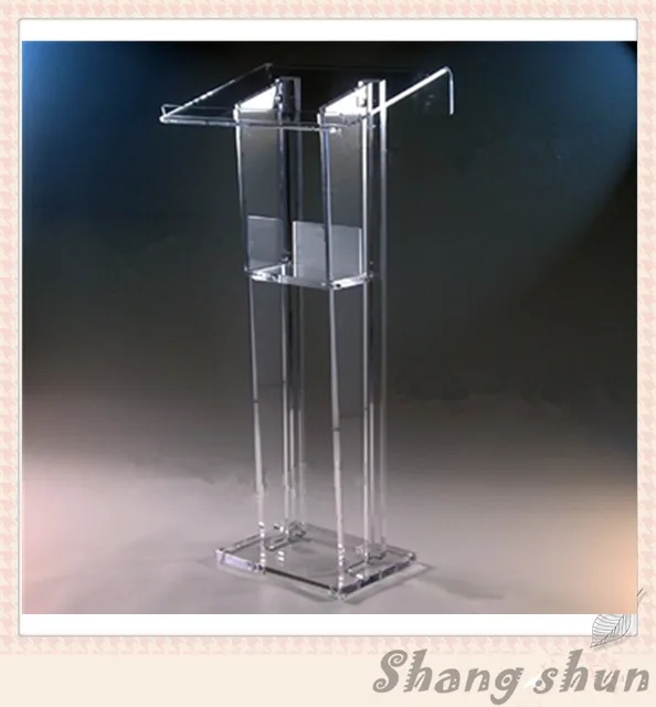 Clear Church Pulpit Lectern Acrylic Podium Custom Design-in Theater