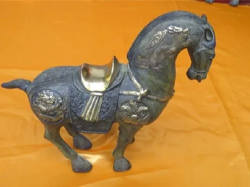 

Metal Crafts Chinese folk collection bronze horse sculpture dragon old
