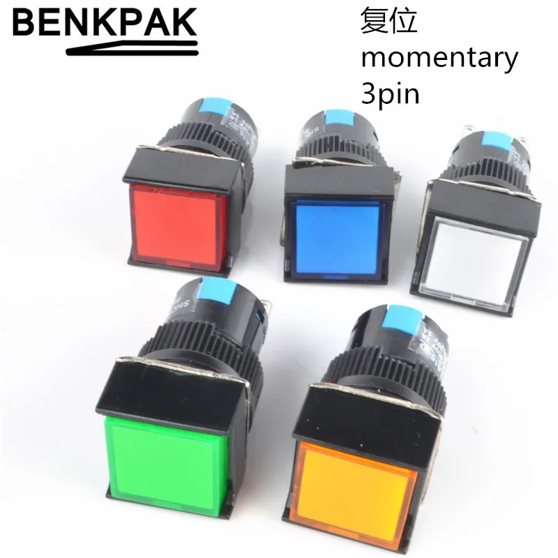 

16mm momentary push button swtich 3pin
