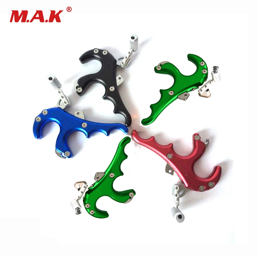 

4 Color 4 Fingers 440C Stainless Steel Compound Bow Release Aid Wrist ClampType Grip for Compound Bow Archery Hunting Shooting