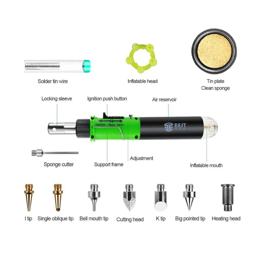 Регулируемый беспроводной микро бутановый газовый дутый фонарь, паяльник, пистолет с наконечником, Портативная паяльная станция, ручка, набор инструментов для сварки