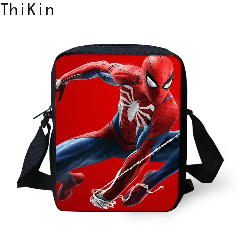 

THIKIN Cool Anime Spiderman Design Children Messenger Bags Small Boys Shoulder Bag Cartoon Cross Body for Kids Travel School