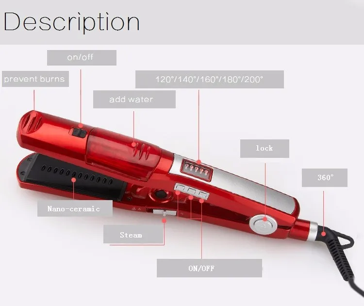 100-240 В Профессиональный паровой выпрямитель для волос Быстрый плоский утюг расческа электрическая нано керамическая пластина выпрямление влажной и сухой