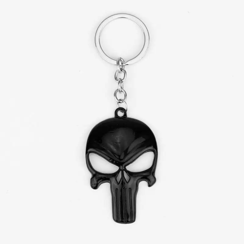 Dongsheng el Punisher llavero cráneo Punisher esqueleto llavero Películas llavero para las mujeres hombres Llaves para coches joyería regalo de 50