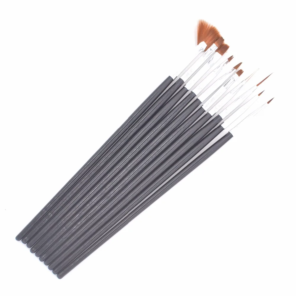 

LCJ 10Pcs/Pack DIY Professional Nail Tools Nail Art Design Painting Tool Pen Polish Brush Set Kit Nail Brushes Tools 37