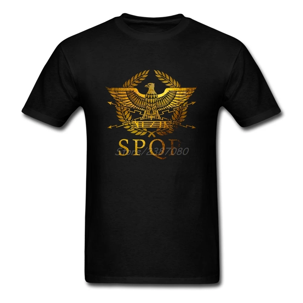 SPQR Рим Футболка короткий рукав Для Мужчин's Футболки Поп веганских материалов