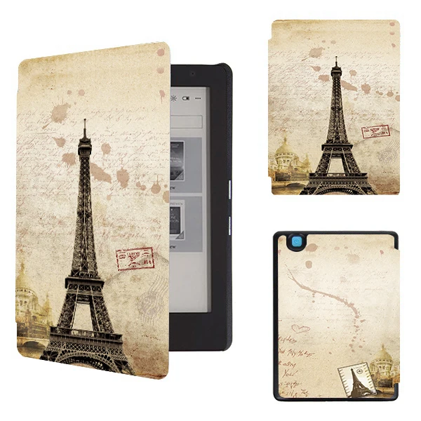 

Folio PU leather cover case for 2017 new release Kobo aura H2o edition 2 6.8" water proof ereader protective cover skin + gift